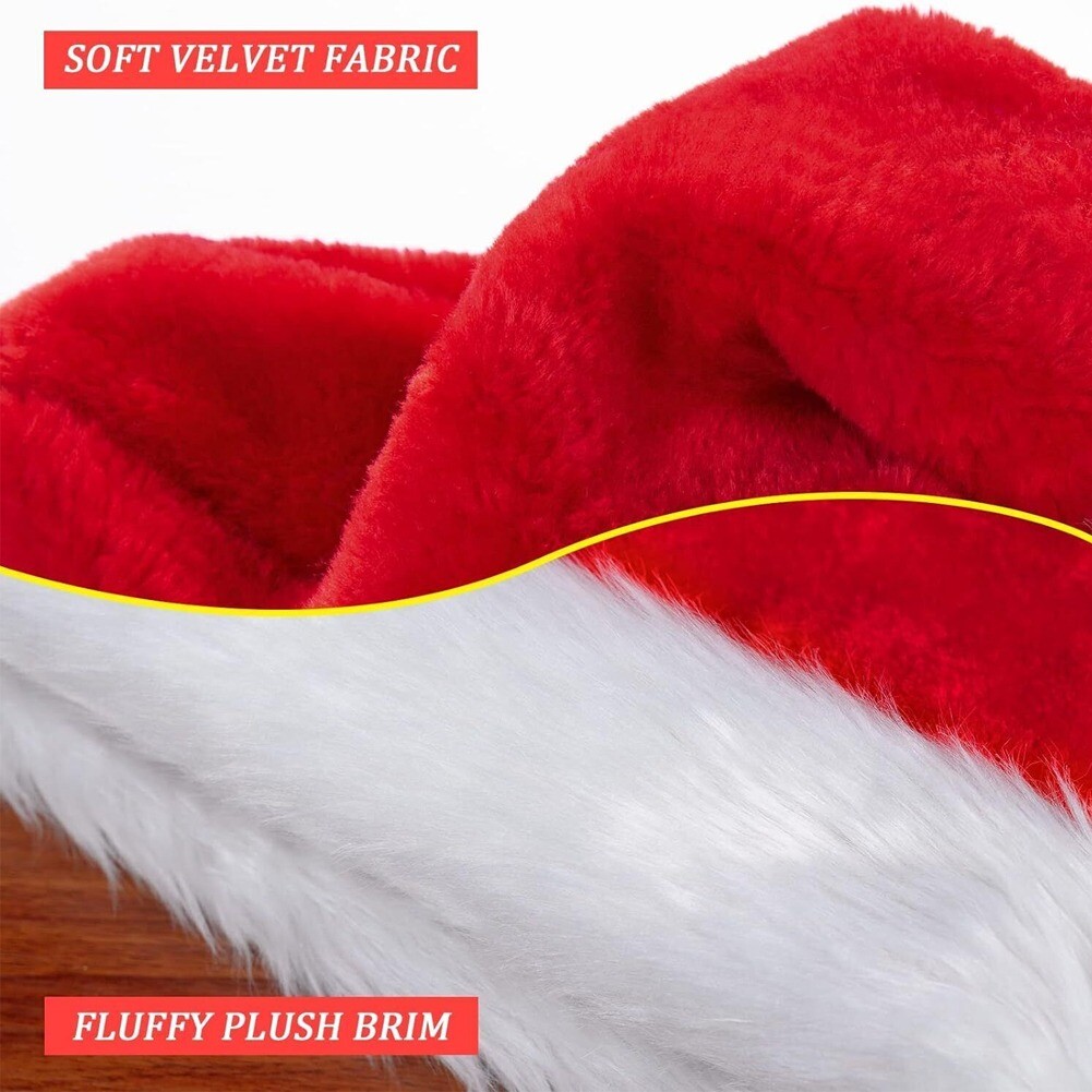 Christmas Santa Claus Cap Adult Christmas Holiday Hat Thickened Santa Claus Hat