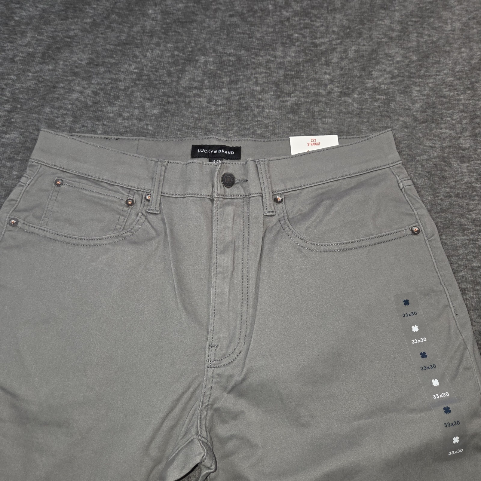 LUCKY BRAND PANTS JEANS 223 Straight Stretch Gray Mens Size 33×30 – $99 NEW