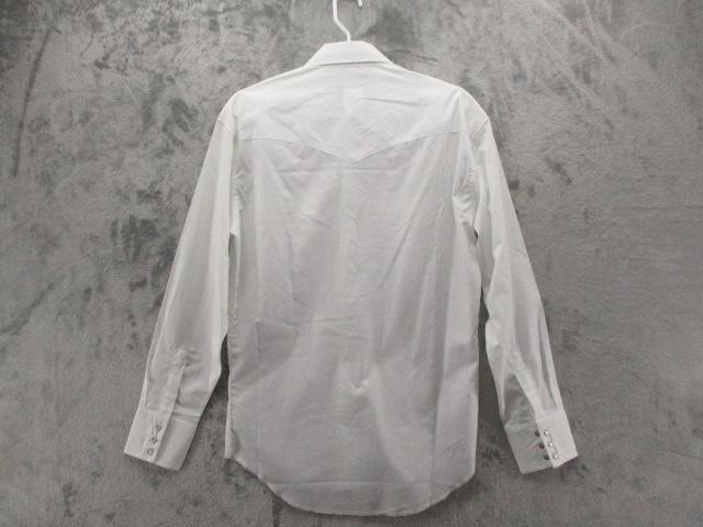 NEW Wrangler Shirt Mens Small White Long Sleeve Western Pearl Snap Classic Fit