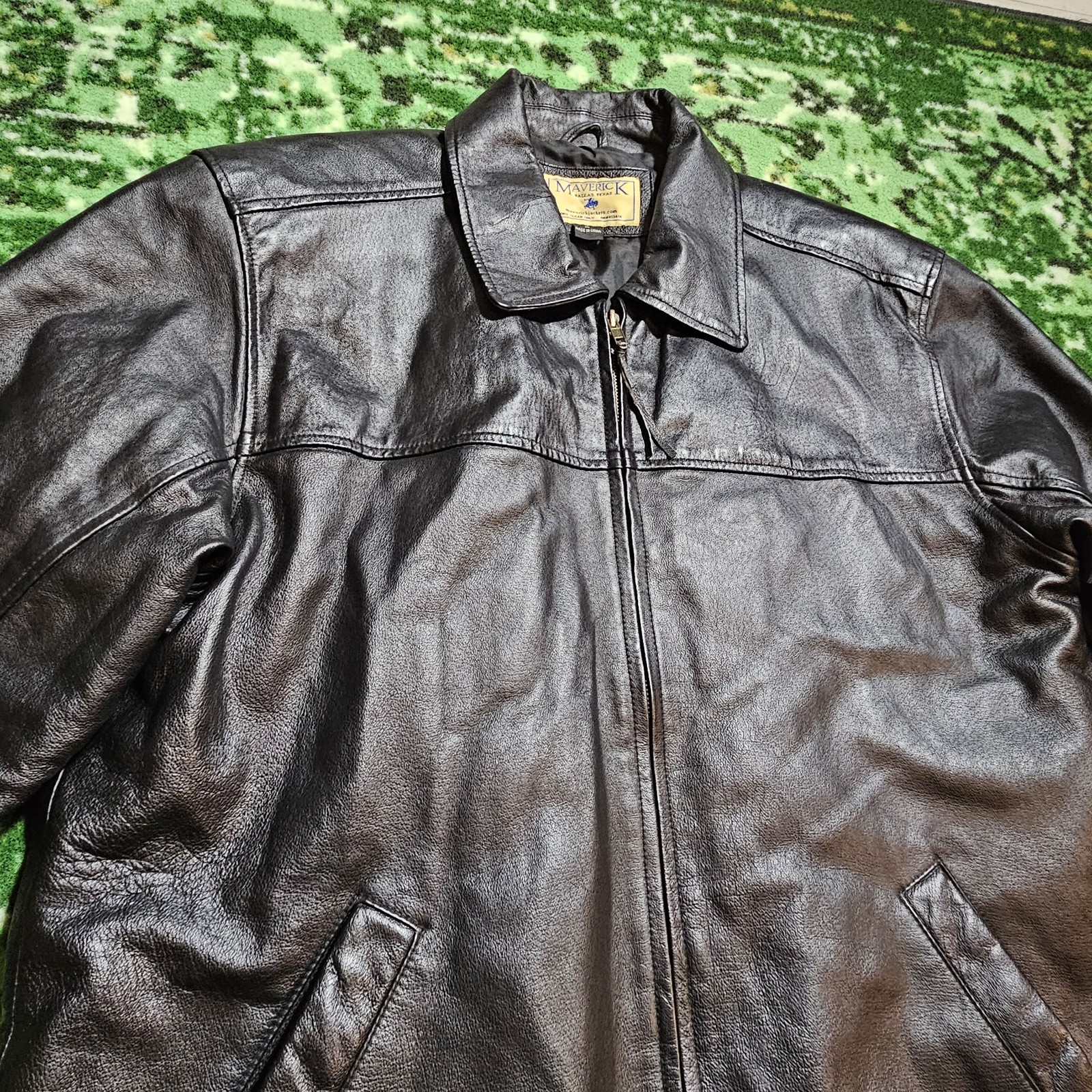 VTG Leather Aviator Jacket Spurs Basketball Medium Bomber Pilot Maverick Biker