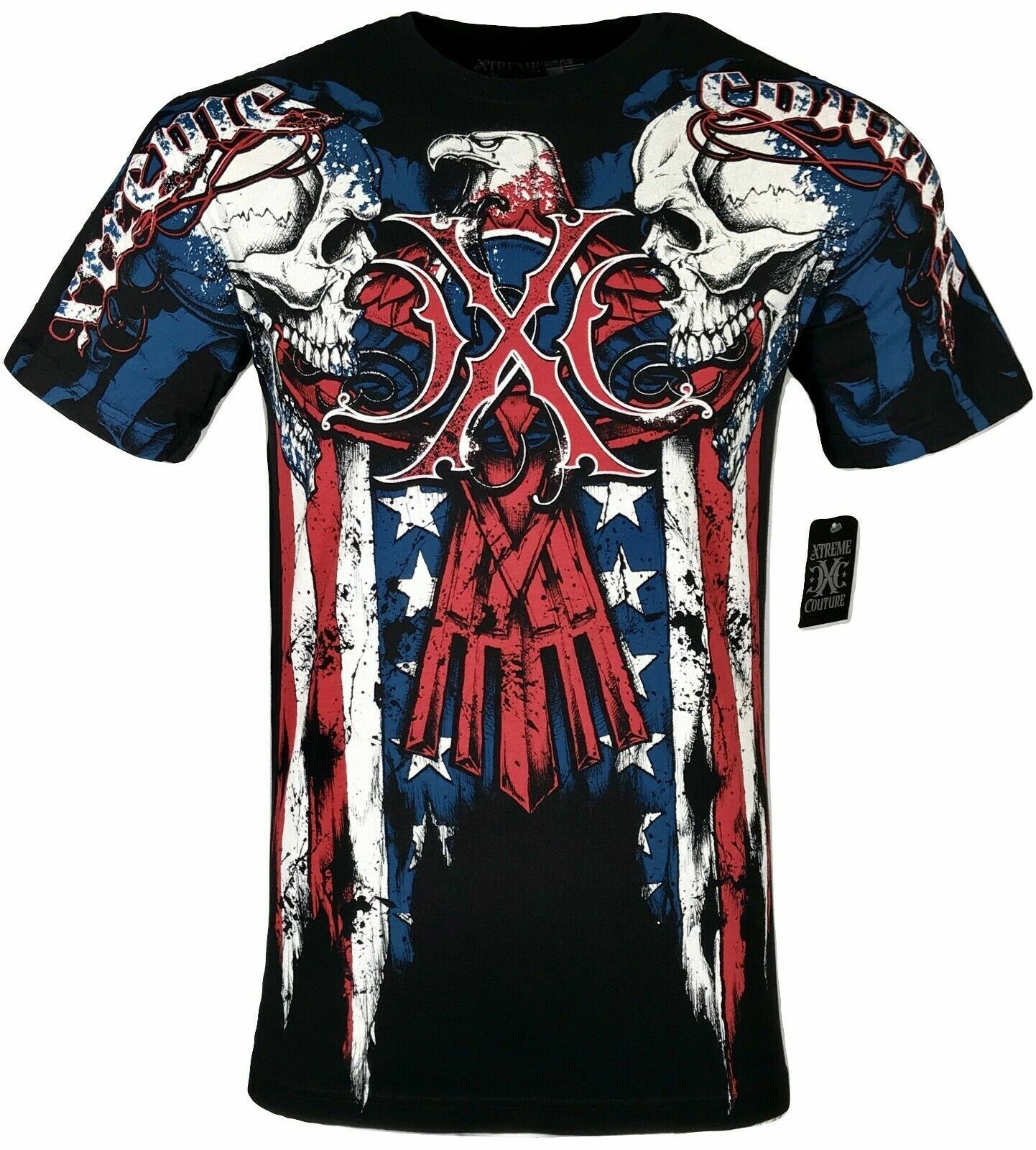 Xtreme Couture Affliction Men’s T-Shirt COUTURE PATRIOT Black Biker S-5XL