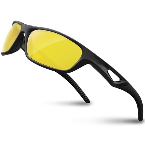 Polarized Sports Sunglasses Driving Sun Glasses Shades for Black Night Version