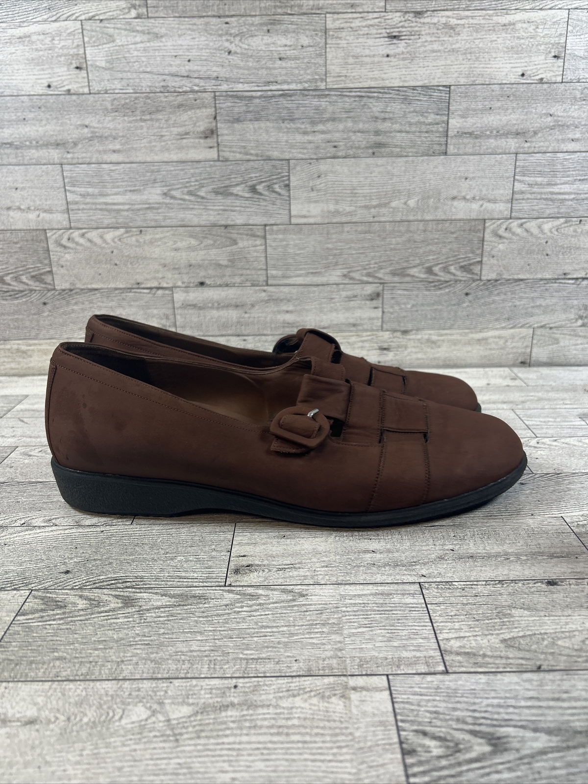 Women’s Fits by Theresia Brown Suede Comfort Flats Made In Germany US size 8 M