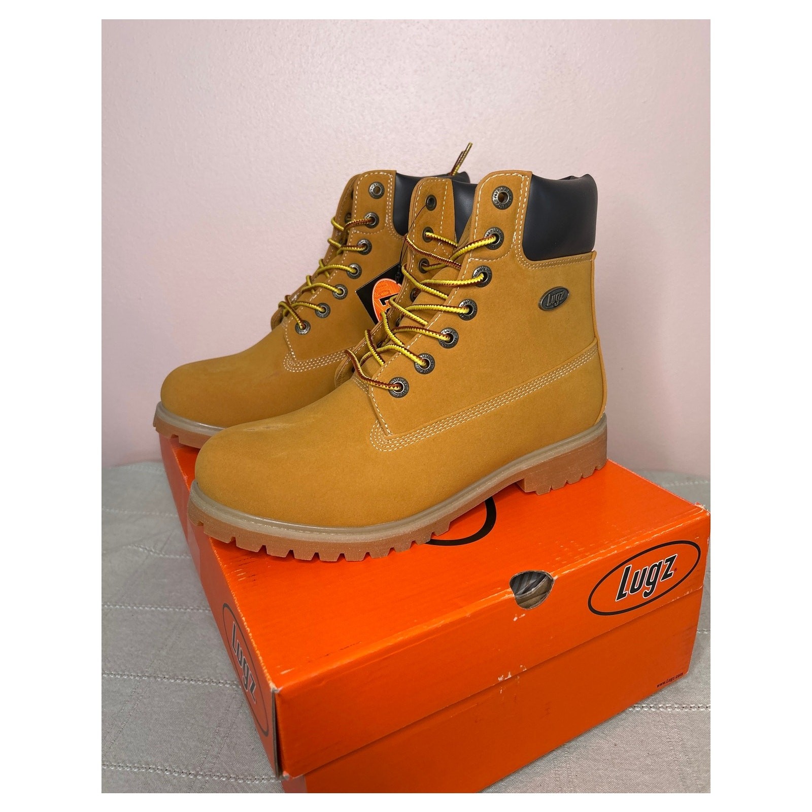 Lugz Men’s Convoy 6 Inch Boot Golden Wheat Bark Tan Gum Size 8 W MCNWK