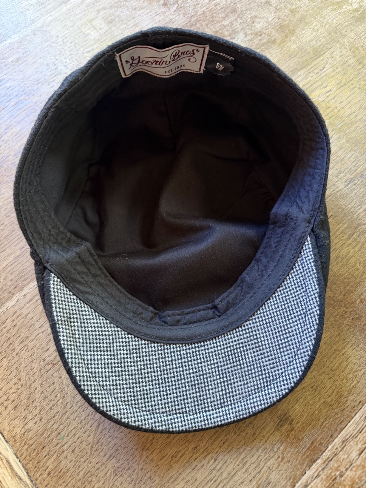 Goorin Bros Newsboy black Hat Flat Cap Mens S/M Classic Wool Blend Paper Boy