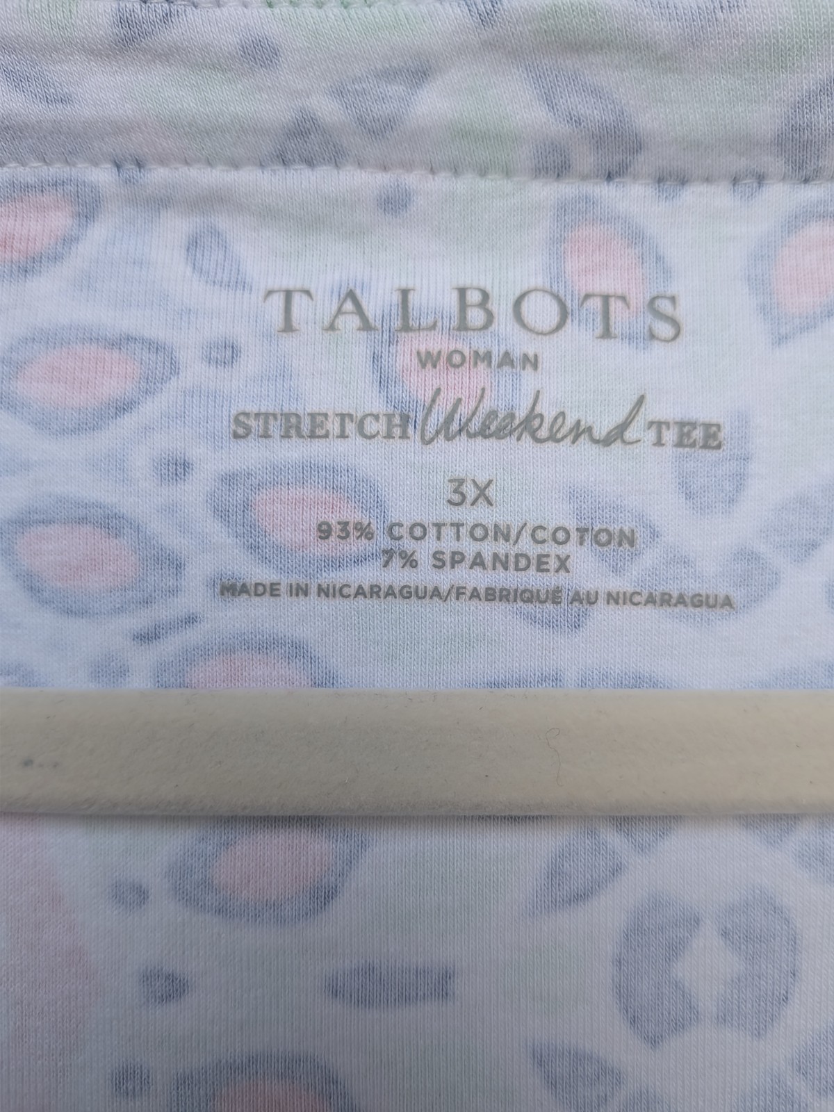 Talbots Woman 3X Stretch Weekend Tee Shirt Multicolor Mosaic Kaleidoscope Print
