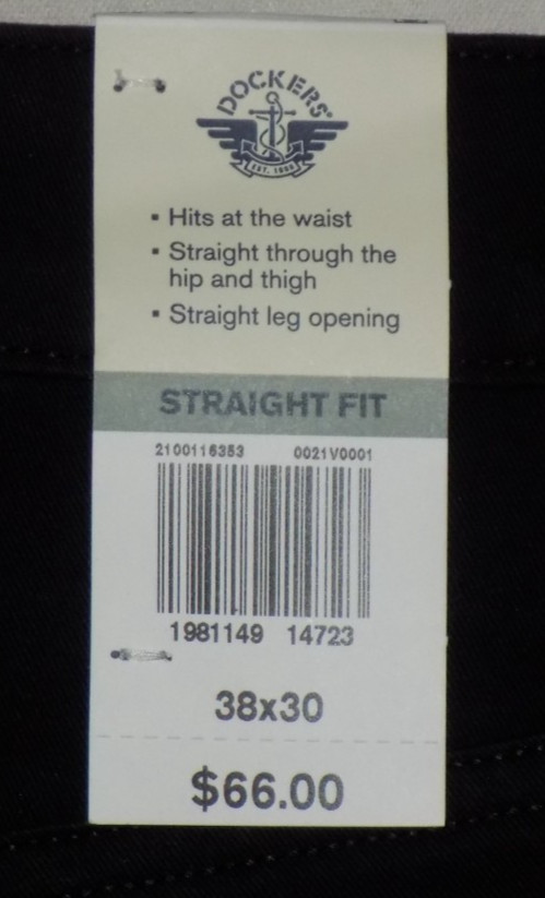 DOCKERS Men’s All-Day 5-Pocket Straight Fit Pants All Seasons Tech Black 38X30