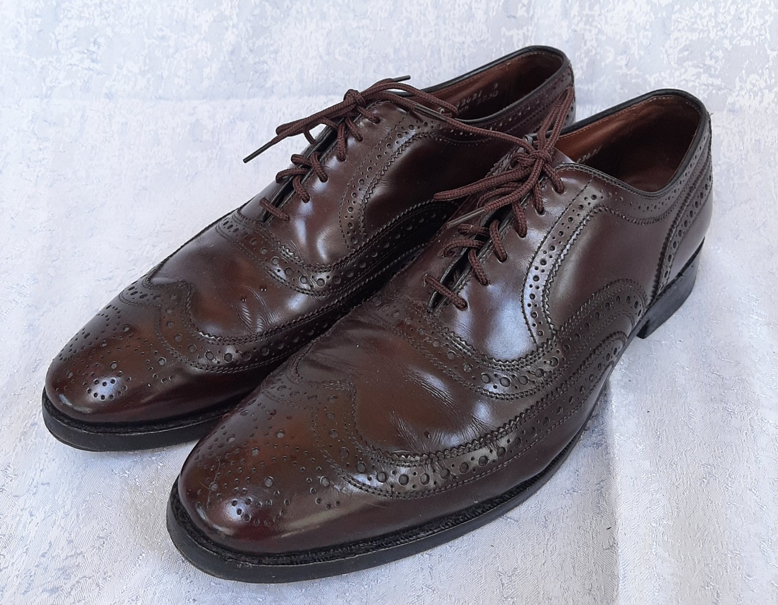 Allen Edmonds Mcallister Size 10C Burgundy Leather Wingtip Oxford Dress Shoes