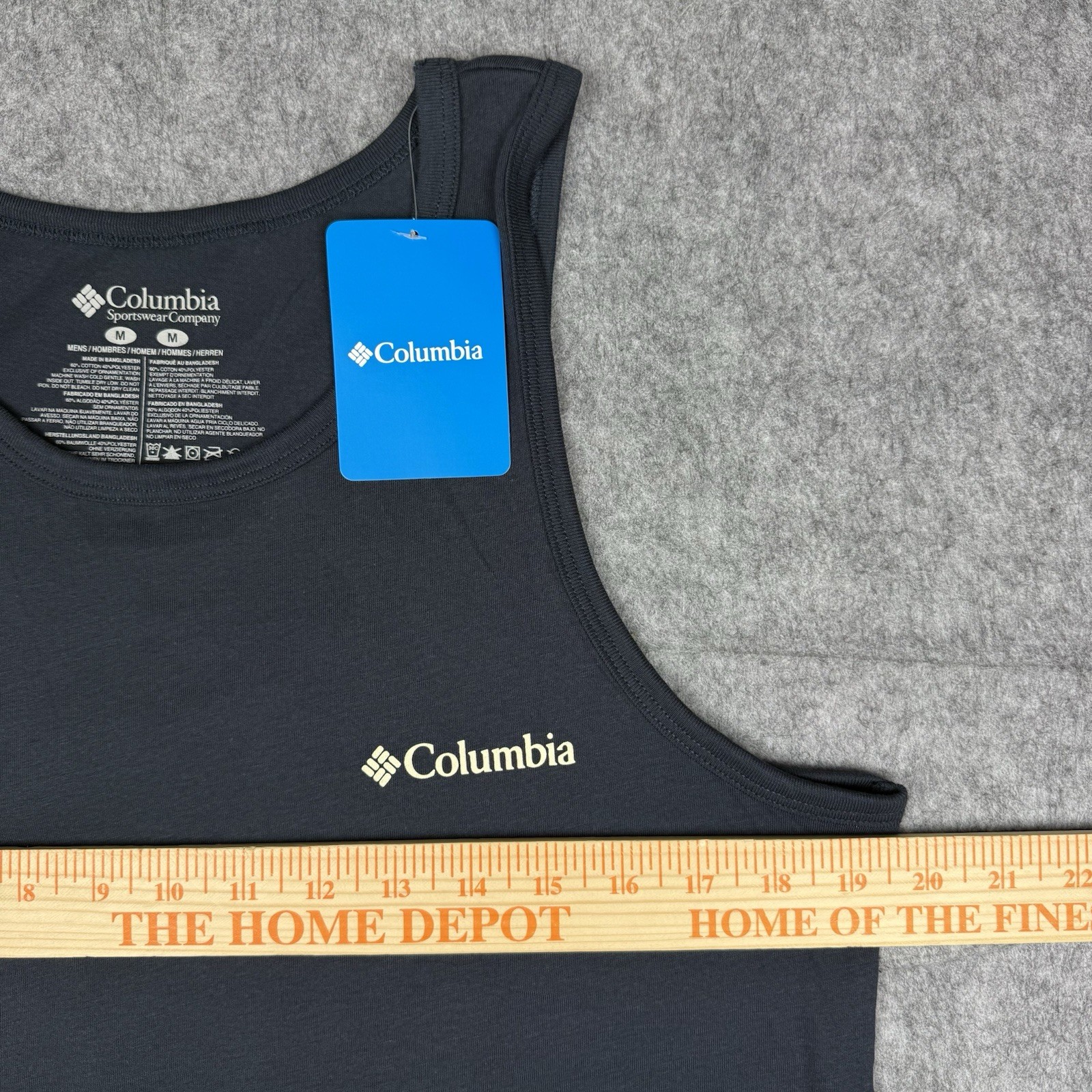 Columbia NWT Navy Blue Mens M Graphic Logo Sleeveless Tank Top T Shirt Gym