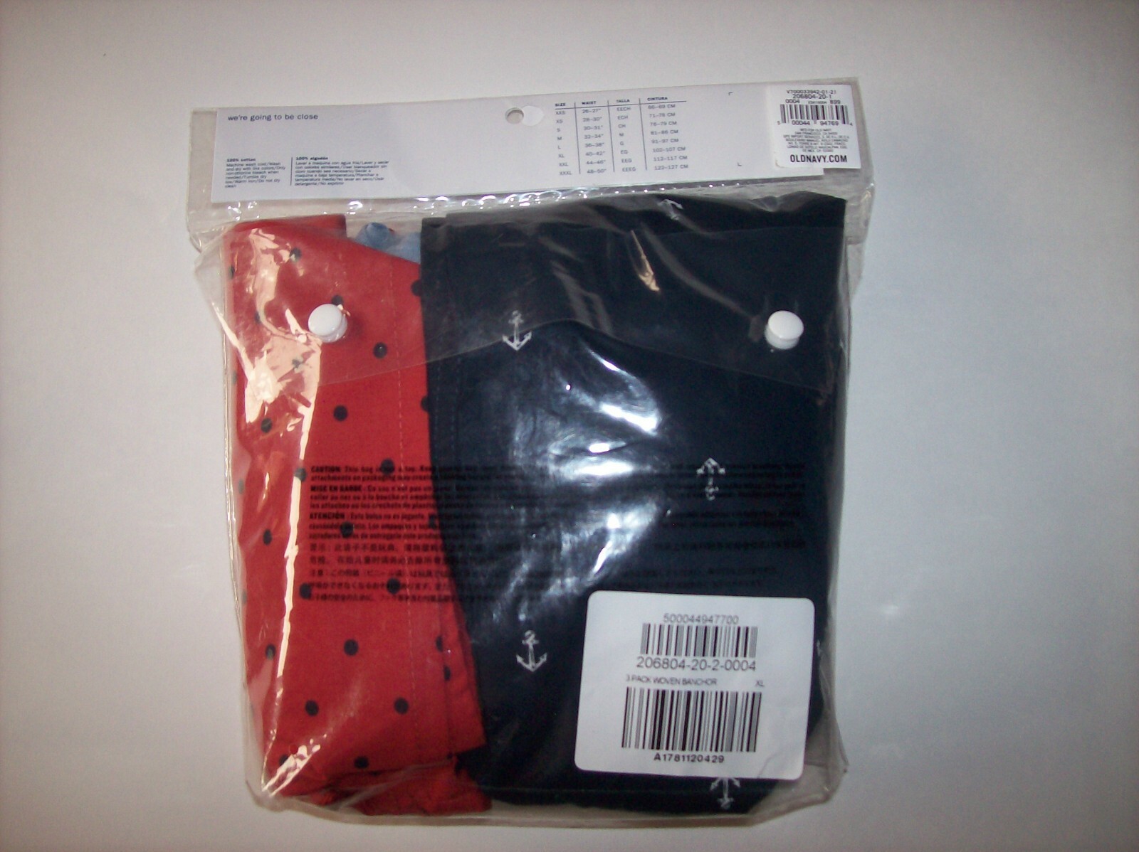 Old Navy Underwear Mens 3 Boxers Anchors Dot Blue Sky S M L XL XXL XXXL New