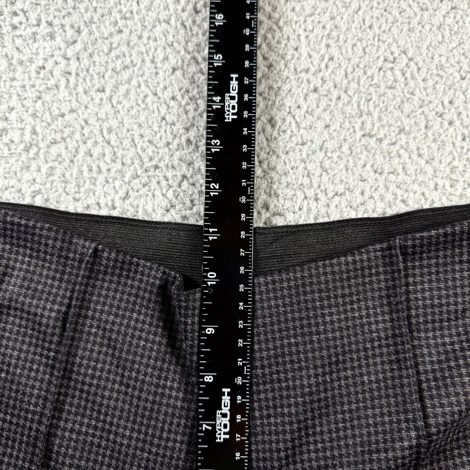 Haute Monde Womens Pants Black Gray Checkered Slim Fit Stretch Trousers Size M