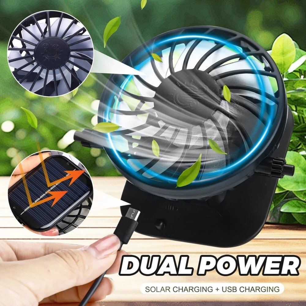 Sun Hat with Fans Solar Power USB Cooling Hats Wide Brim Fishing Camping Bucket