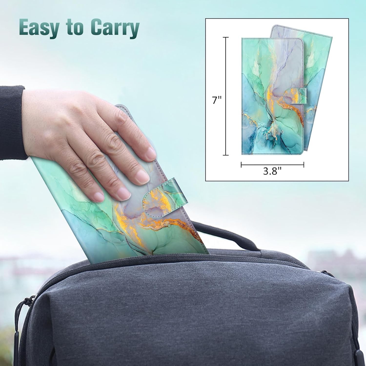 Checkbook Cover RFID Blocking Standard Register Duplicate Checks with Pen Holder