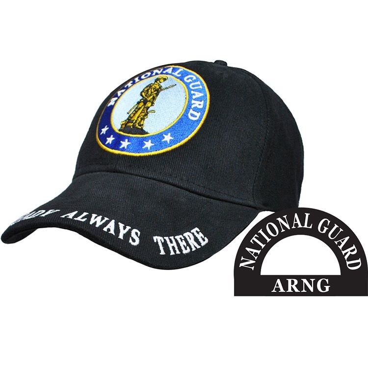 ARMY NATIONAL GUARD ALWAYS THERE ARNG BLACK 100% EMBROIDERED Cotton Hat Cap
