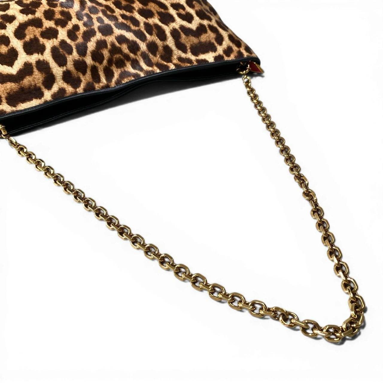 Christian Louboutin Cowhair Pony Hair Leopard Chain Shoulder Bag Ta1 Used