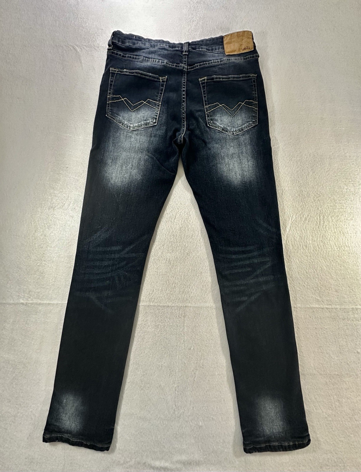 Men’s Super Skinny Dark Wash Stretch Blue Denim Jeans 5-Pocket