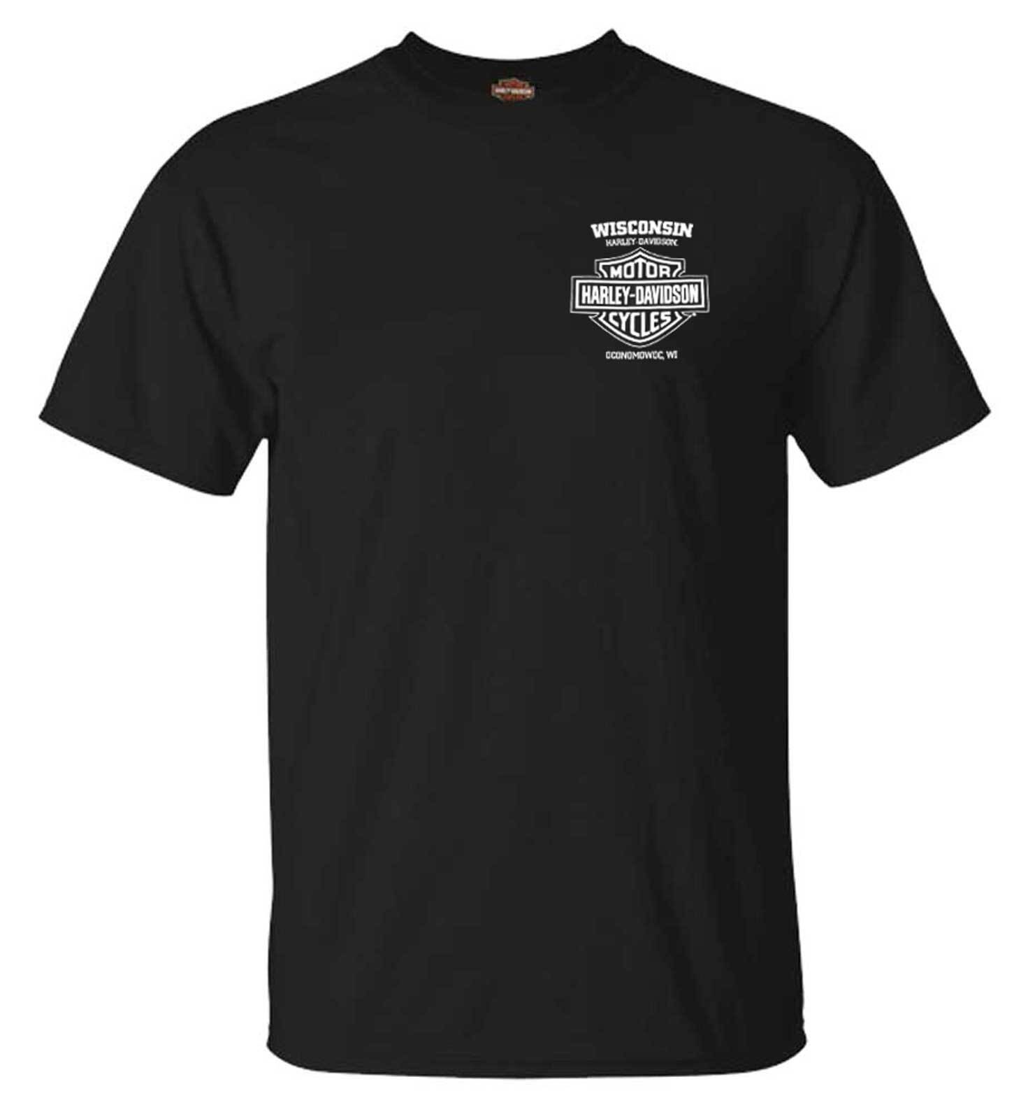 Harley-Davidson Men’s Lightning Crest Crew-Neck Short Sleeve Cotton T-Shirt