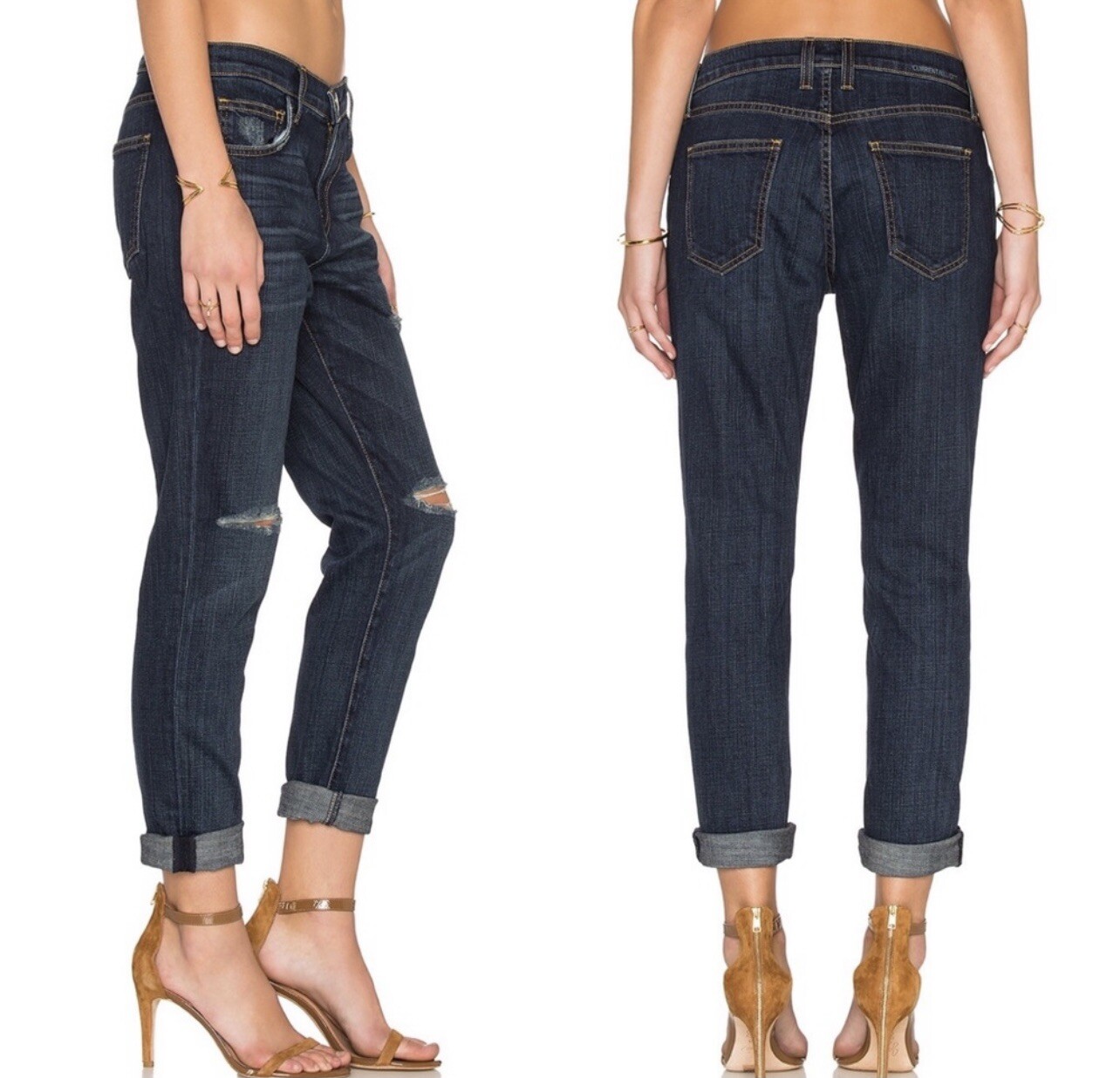 NWT Current/Elliott The Fling in Gibson Destroy Women’s Sz24 USA Boyfriends Fits