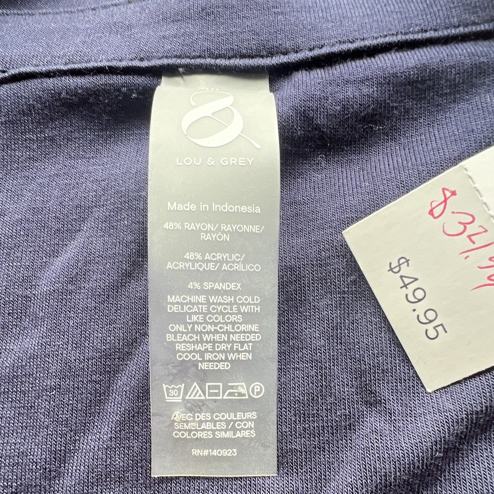 Lou & Grey Blue Solid Knit Collared Sleeveless Pullover Tank Top Women XL # 161