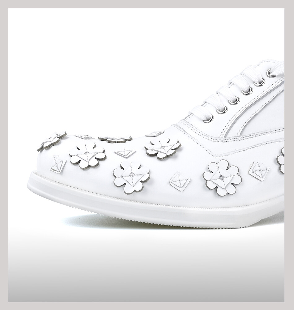 Mens Retro Oxfords Handmade Flower Dress Formal Real Leather Lace Up Party Shoes