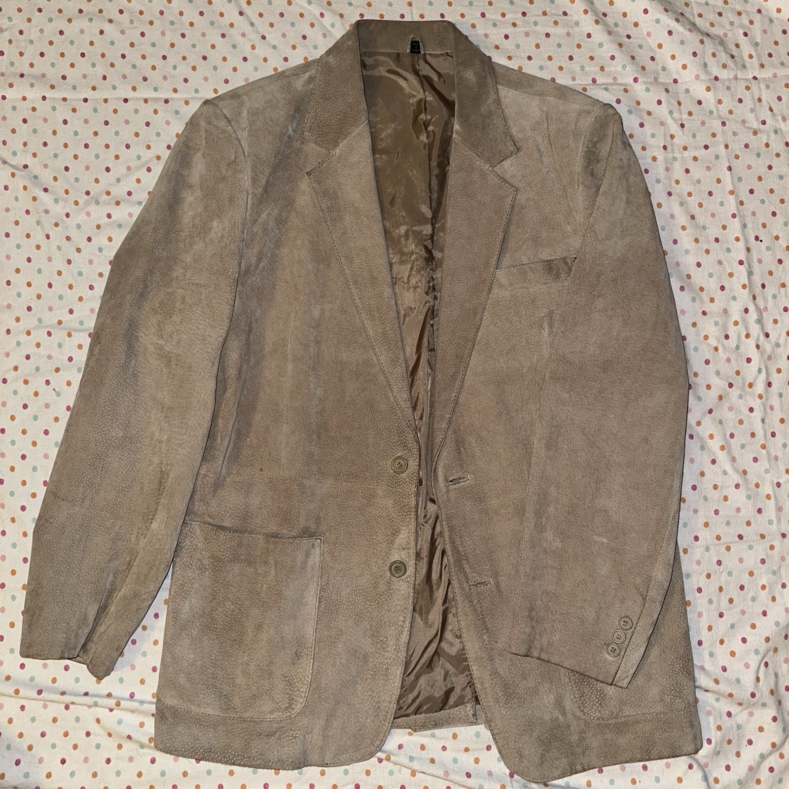 Cooper Men’s Leather Blazer Sport Coat – Size 44 Tan Suede Classic
