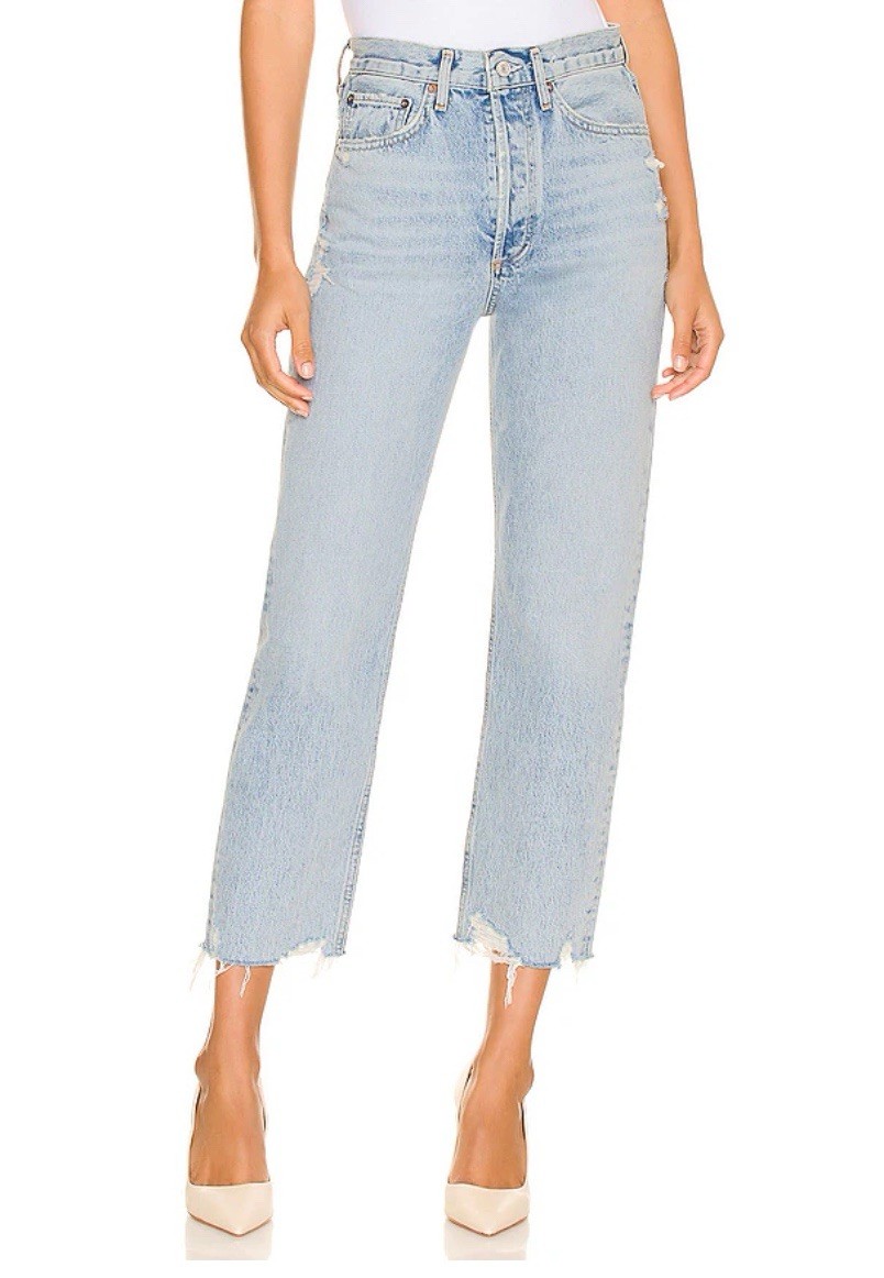 AGOLDE 90’s Pinch Waist Crop Straight Leg Jean Size 24 In Nerve