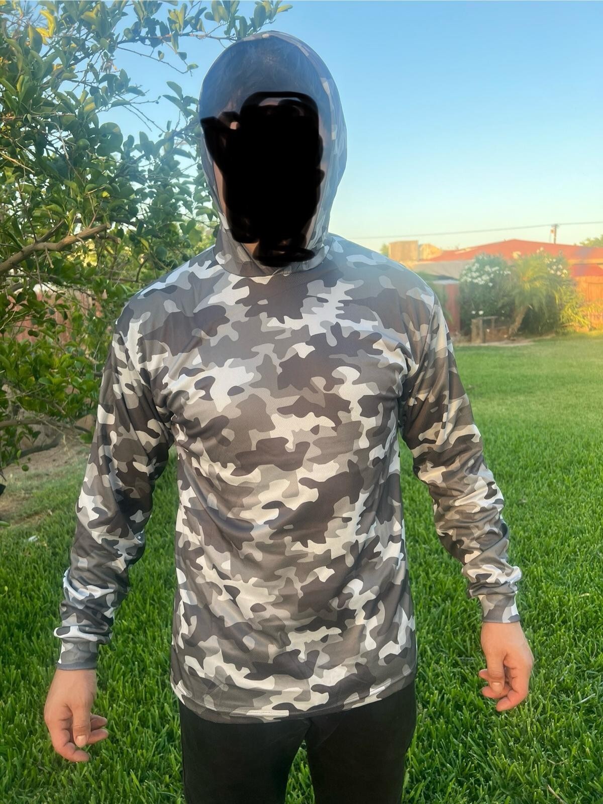 hoodie long sleeve t shirt 100% polyester for UV protection great for work