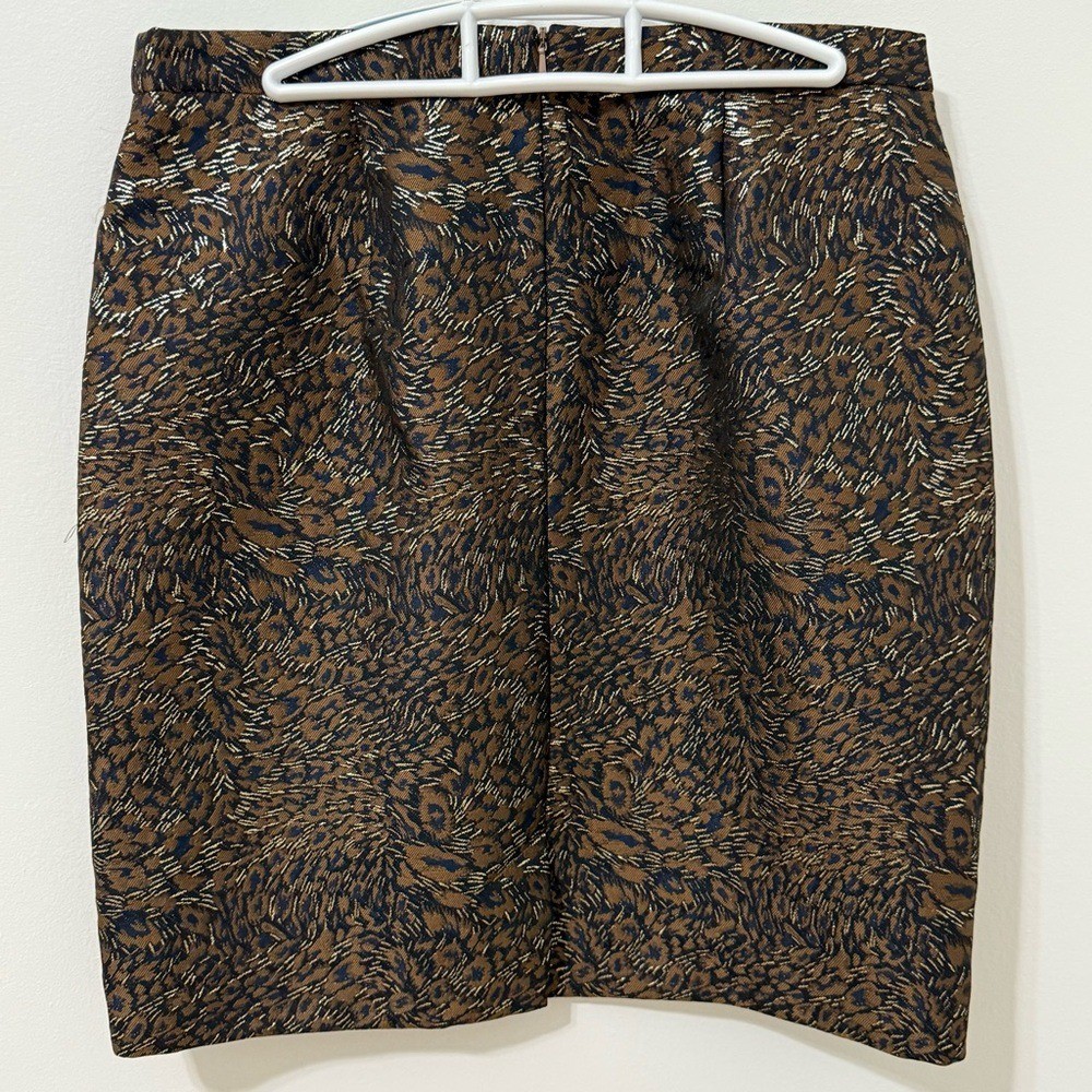 Pure Collection Brown Patterned Pencil Skirt