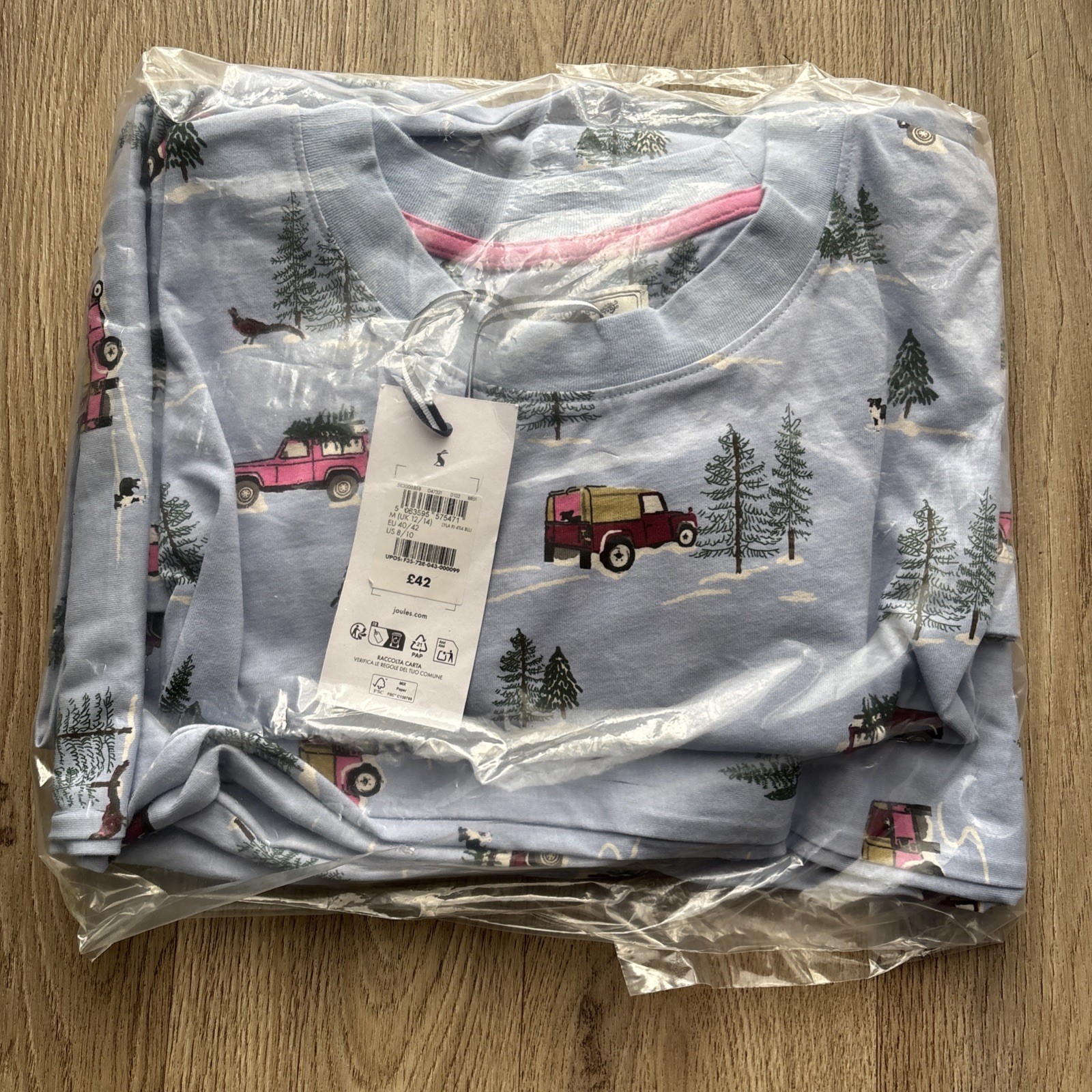 JOULES LYLA PJ 4×4 Blue Pyjamas Size M (UK12/14) BNWT RRP£42