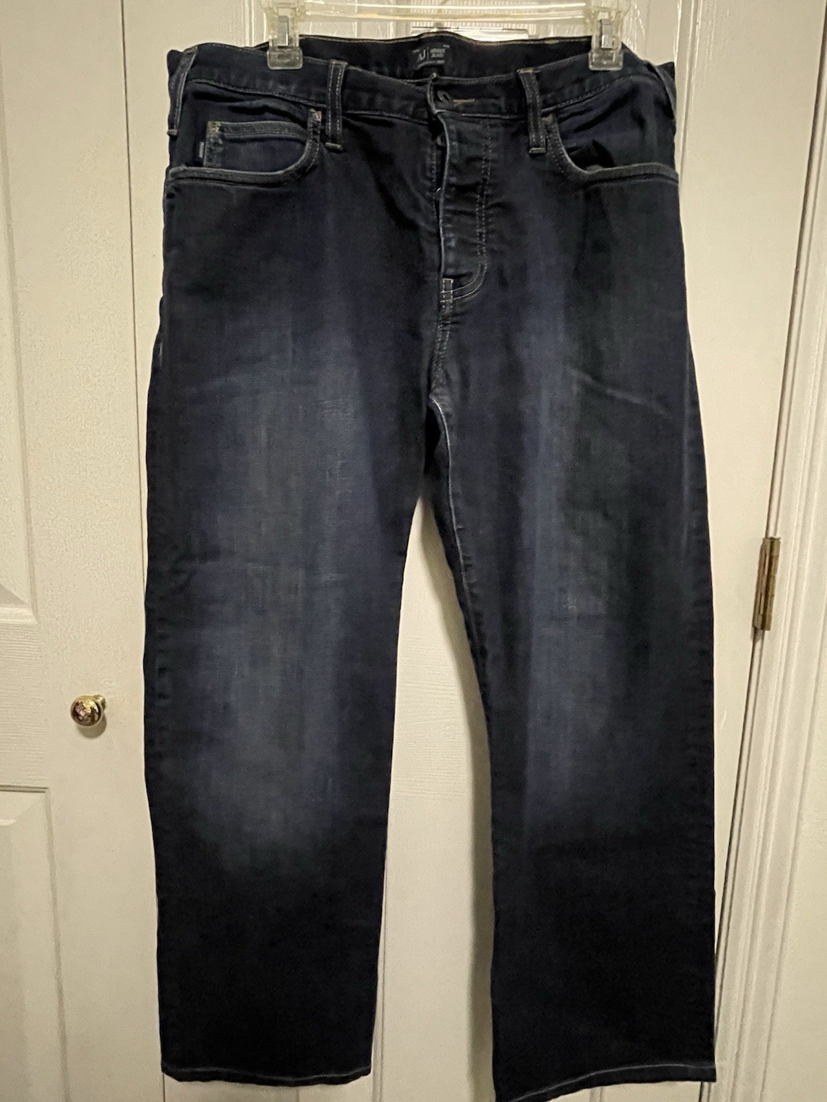 Armani Jeans Men’s Dark Wash Blue Straight Leg Regular Fit Mid Rise Denim