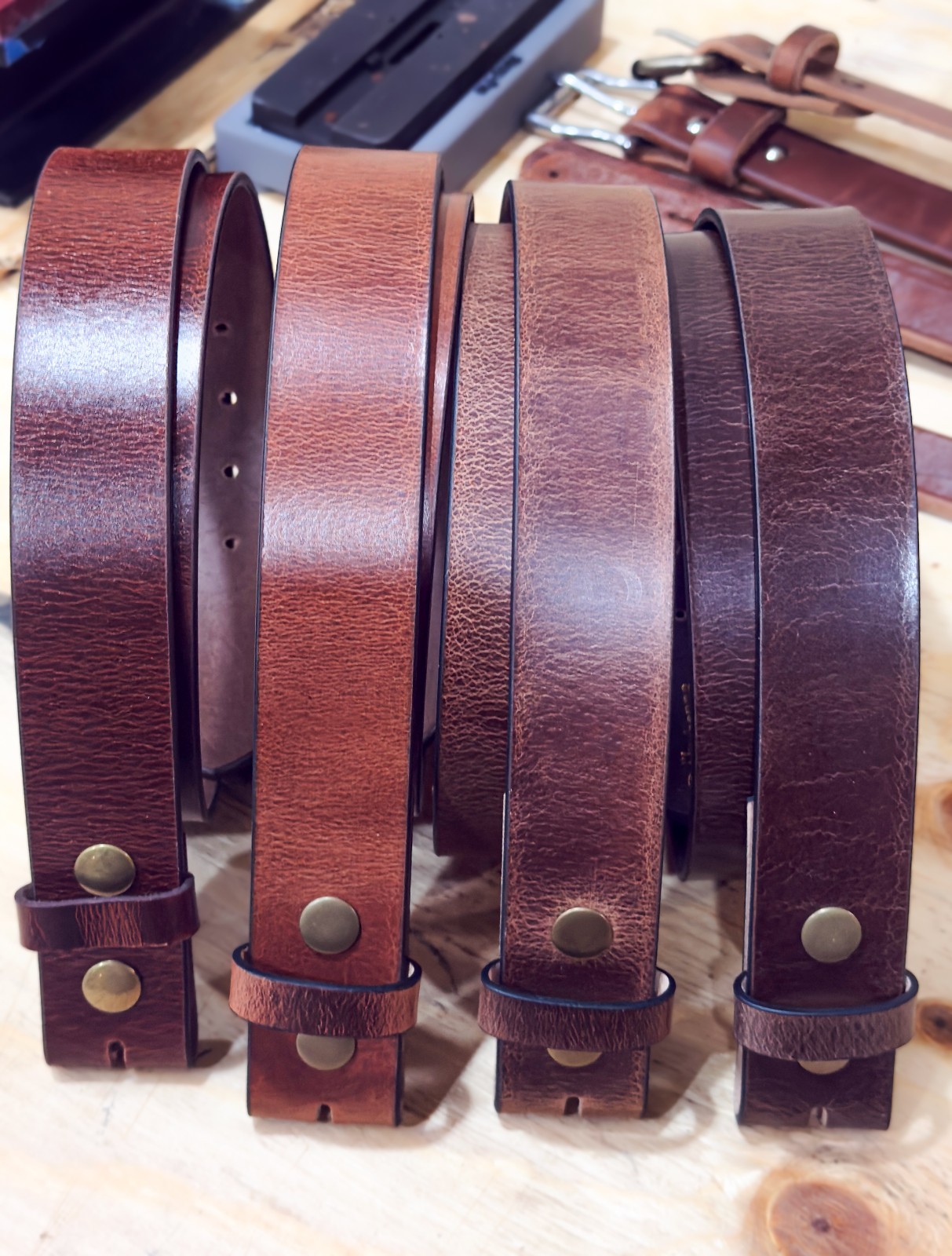 Men’s Full Grain Buffalo Leather Belt – Handmade USA, Casual Work, 1.5″ Wide