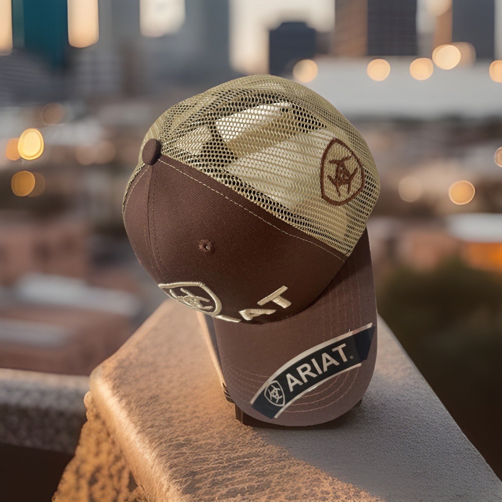 Ariat Mens B-Fit Shield Logo Mesh Back Snapback Cap Hat