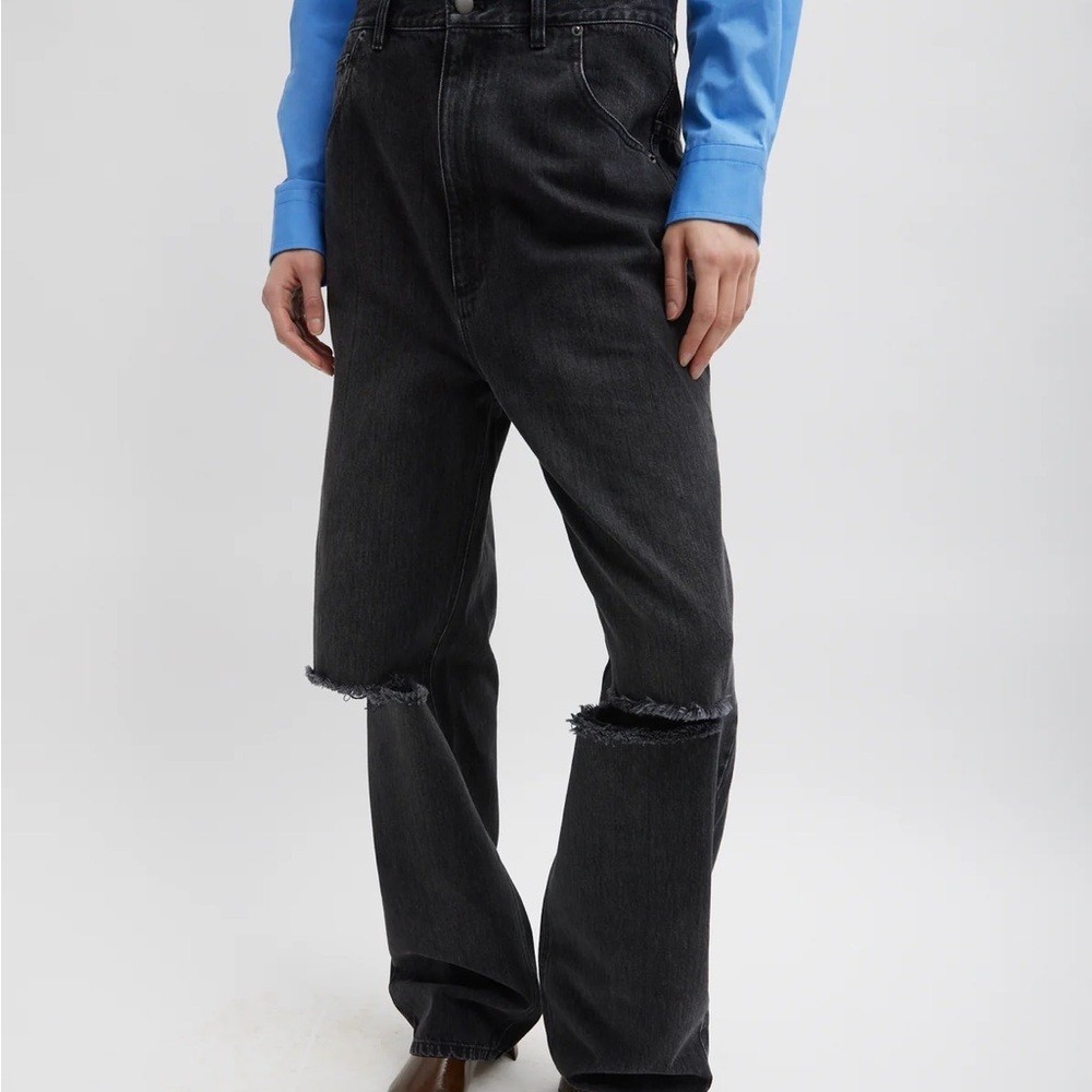 Tibi Ryder Jean in Vintage Wash Black Denim size 24