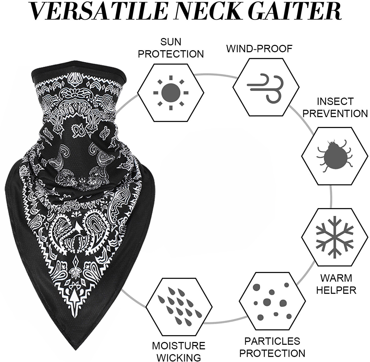 Balaclava UV Protection Face Mask Outdoor Sports Neck Gaiter Bandana Cover Scarf