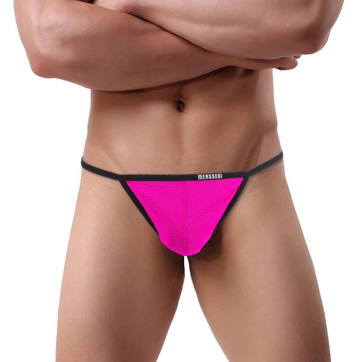 1-3Pcs Sexy Mens T-Back G-string Thong Bikini Underwear Mesh Sheer Pouch Thongs