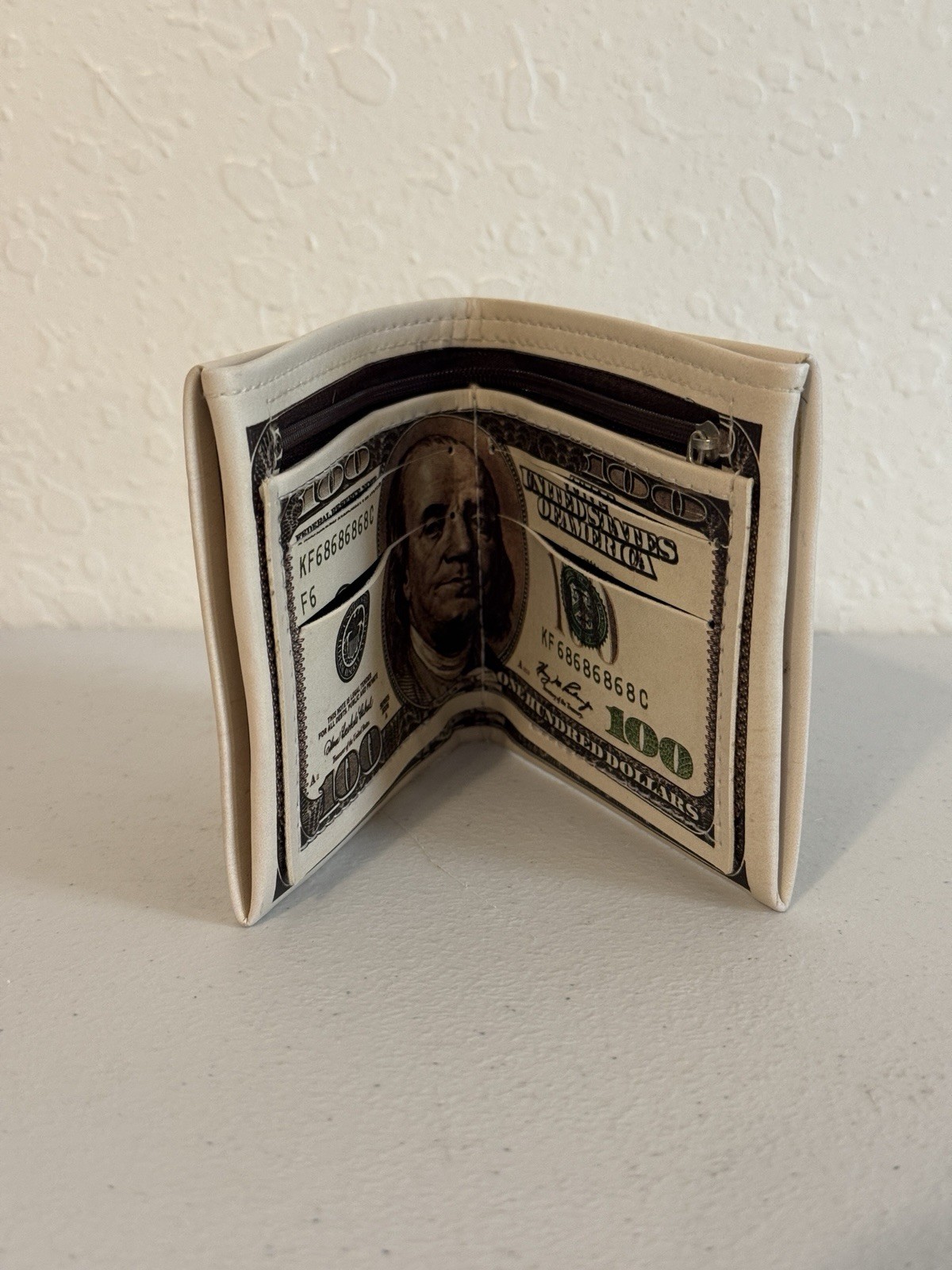 USA $100 One Hundred Dollar Bill Print Men’s Leather Bifold Novelty Wallet Gift