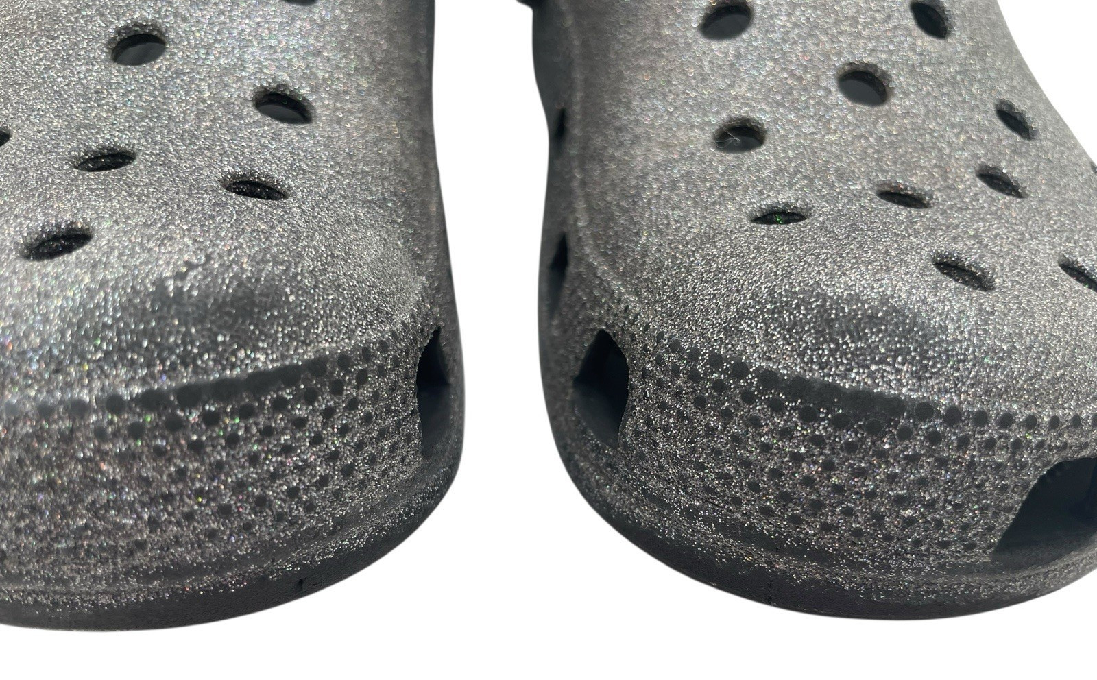 Crocs Classic Clogs Gray Black Glitter Comfort Slip On Shoes Size Men 4 Women 6