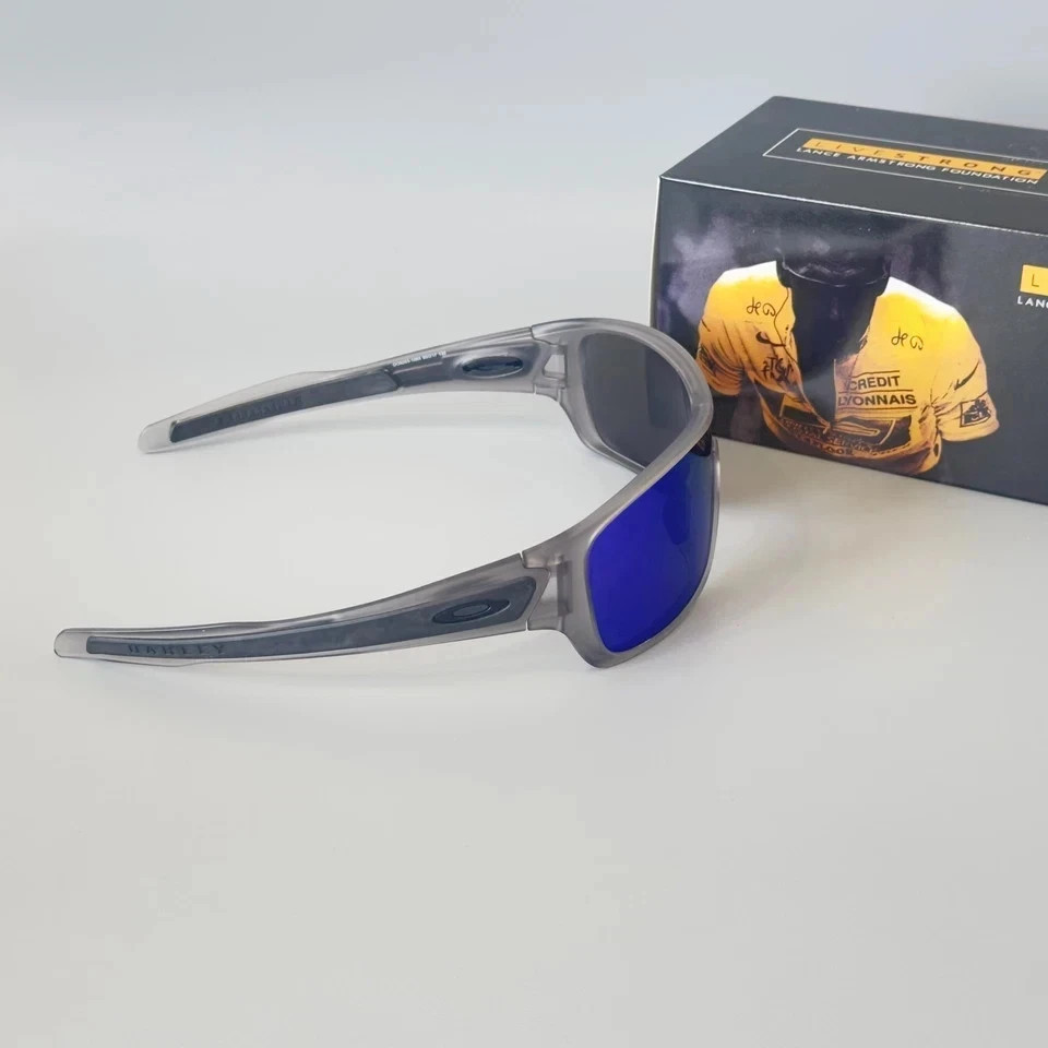 Oakley Turbine Rotor OO9307 Transparent Grey Frame Blue Mirror Lens Sunglasses
