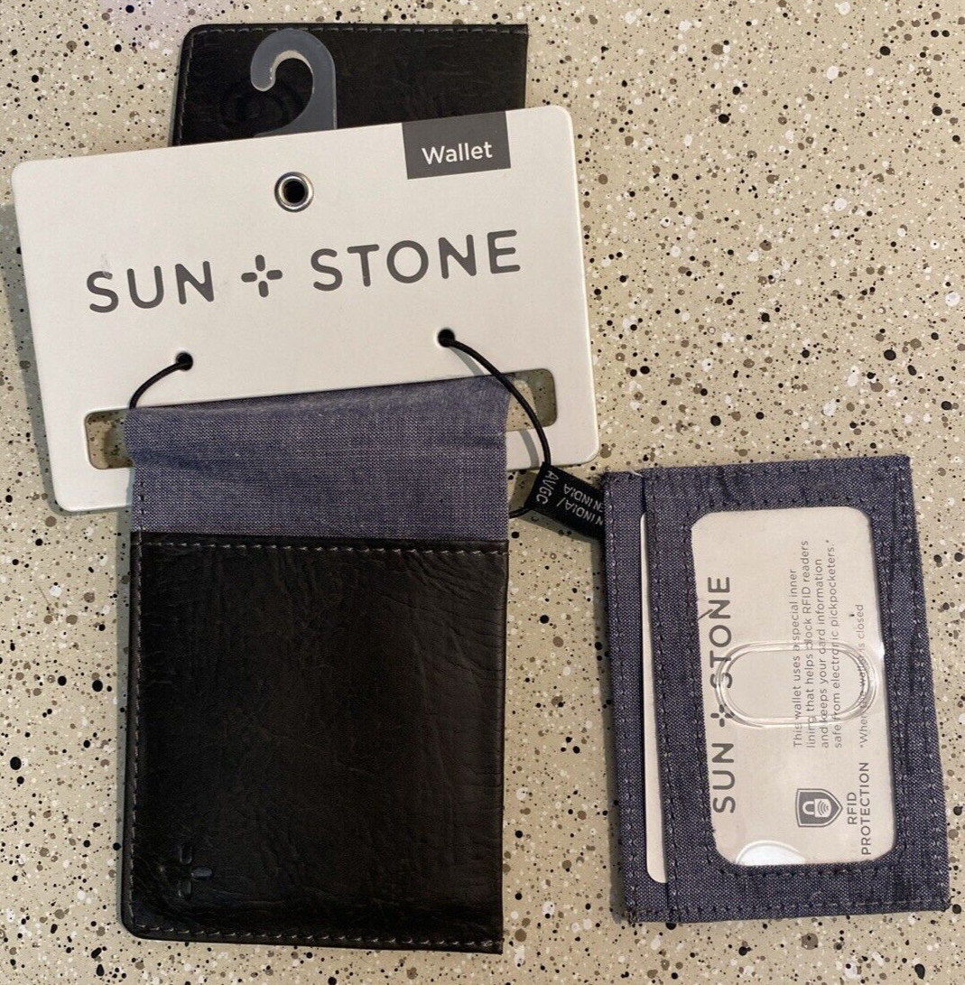 Sun + Stone Black Slim Fold Wallet RFID Protection Blocker, Created For Macy’s