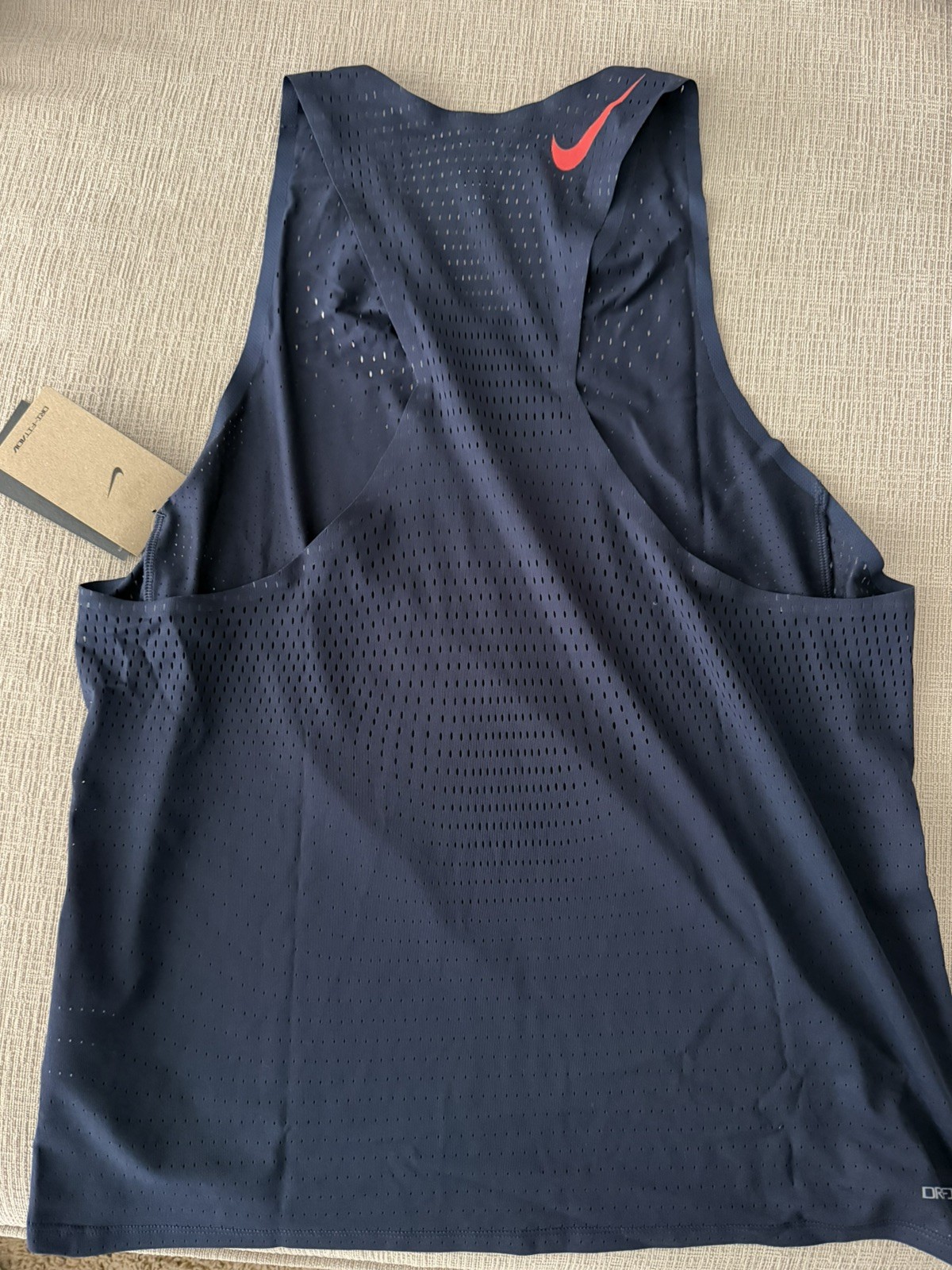 Nike AeroSwift Dri-FIT Running Singlet Navy FN4231-451 Men’s Size L