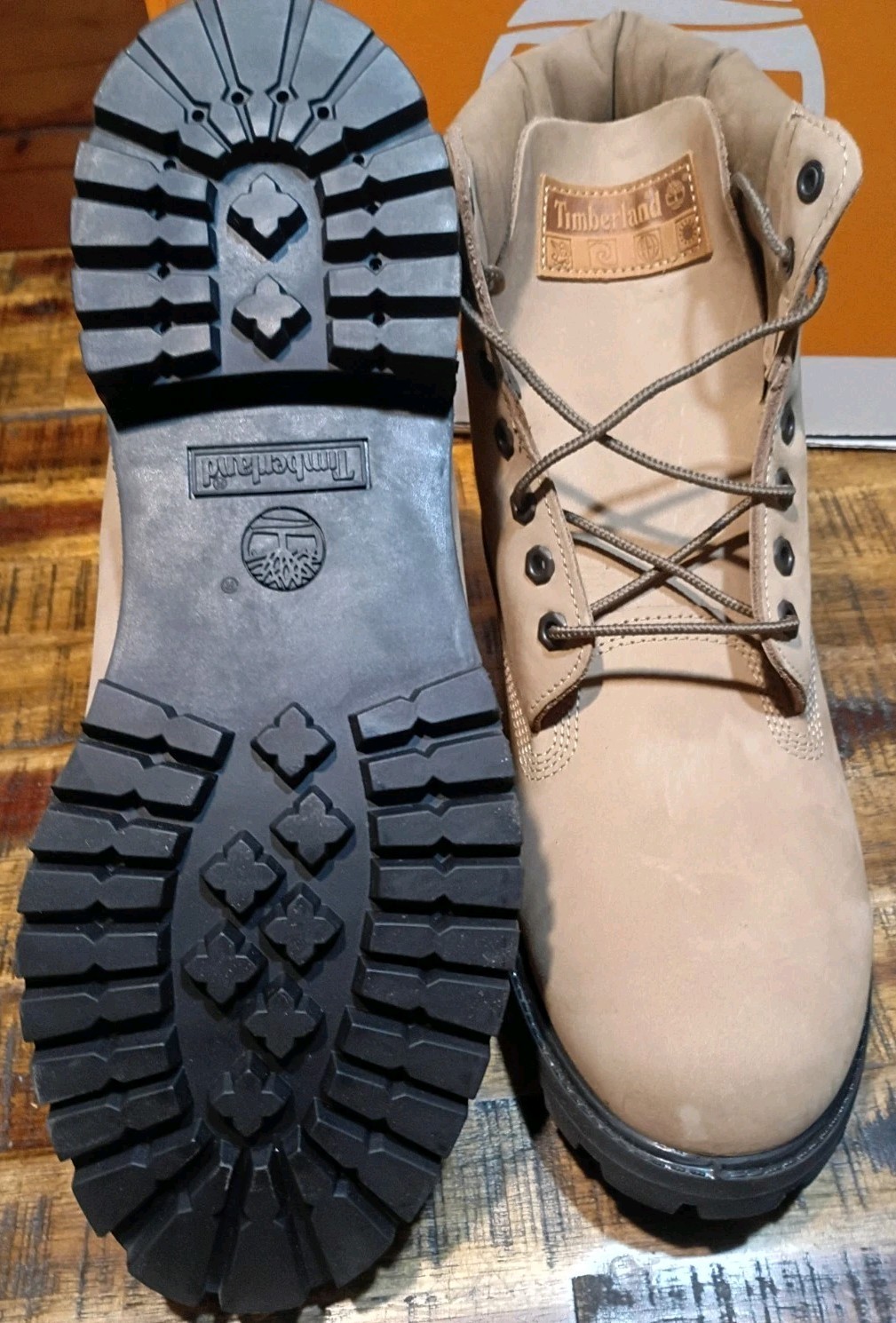 Mens Timberland Premium Waterproof Med Beige Premium Nubuck Lthr Boot SZ 12