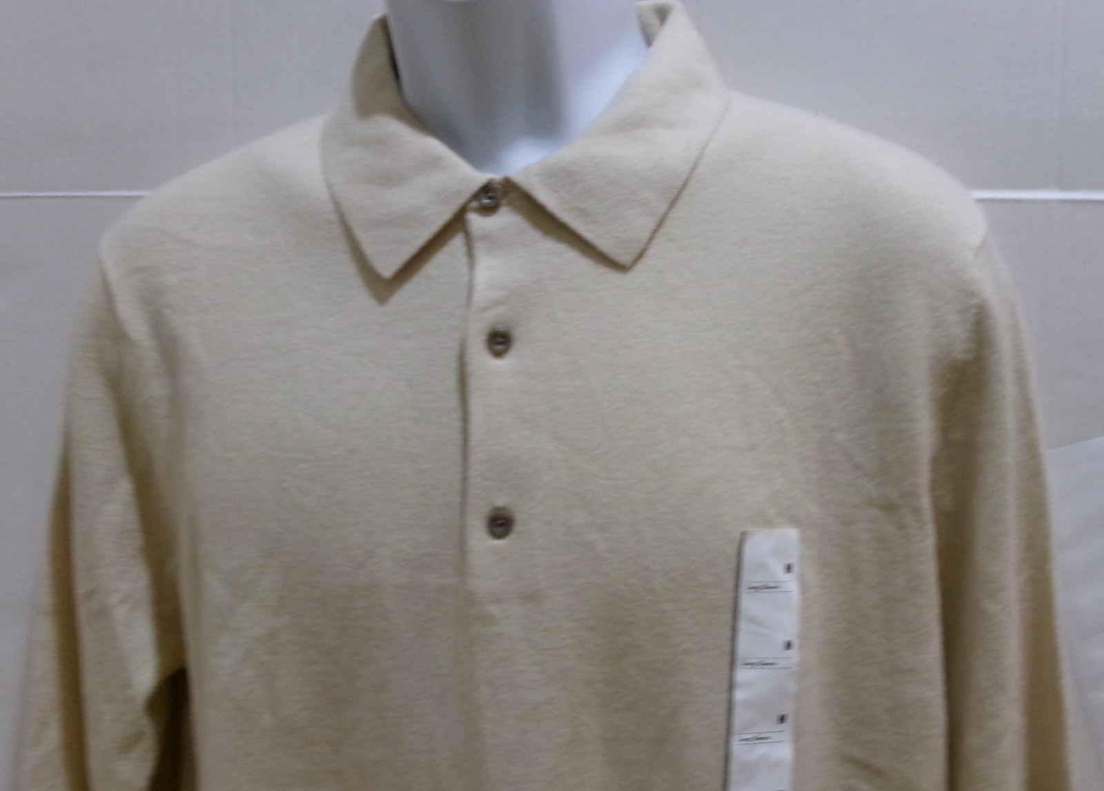Polo Sweater Soft Light Cotton blend Sage/Cream/Heather gray/Blue Goodfellow