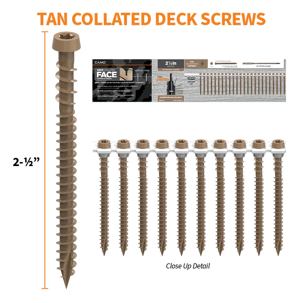 CAMO #10 x 2-1/2-in Composite Deck Screws 1000 -Per Box|14472