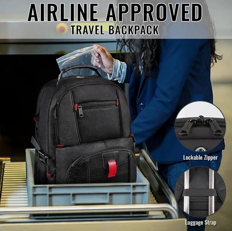 50L Extra Large Travel Backpack – Water Resistant Laptop Bag with Shoe Compartme