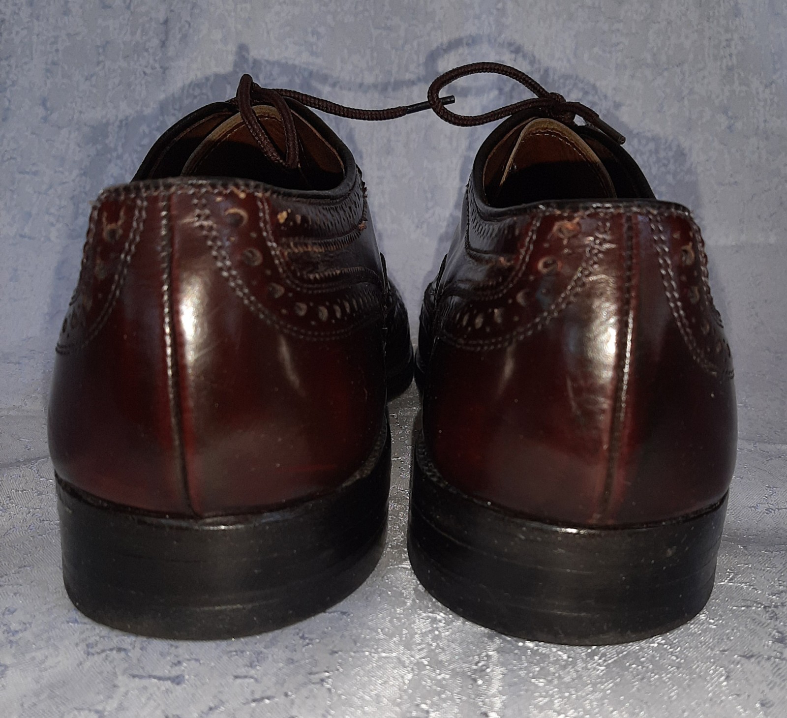 Allen Edmonds Mcallister Size 10C Burgundy Leather Wingtip Oxford Dress Shoes