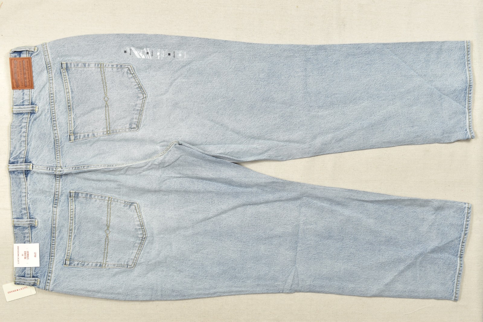Lucky Brand Men’s 181 Relaxed Straight Denim Jeans Monaco Blue Stretch 46×32 NEW