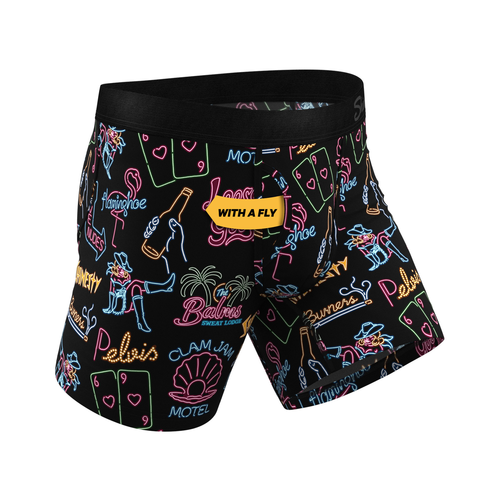 Shinesty “The Neon Dream” Vegas Signs Ball Hammock® Pouch Underwear with Fly
