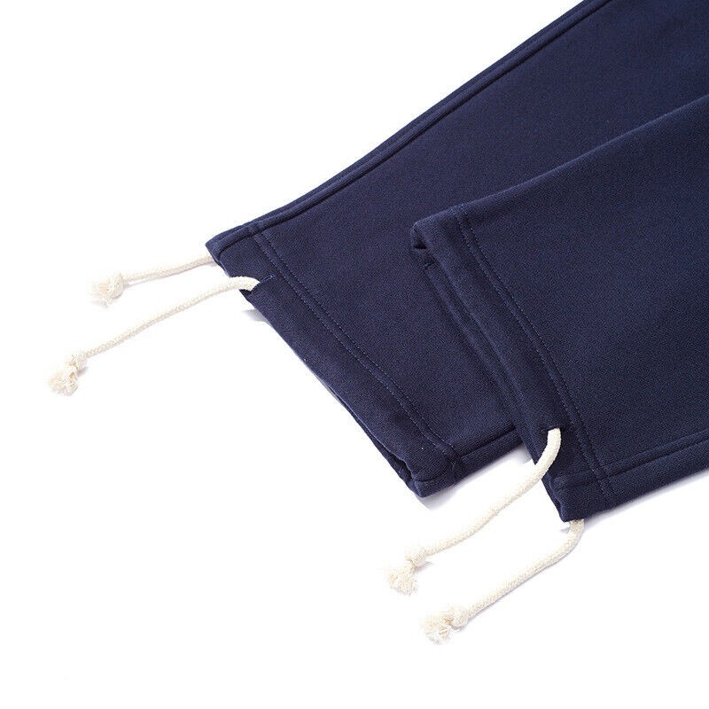 Men’s Straight Sweater Pants Basic Solid Color Thick Sports Casual Pants
