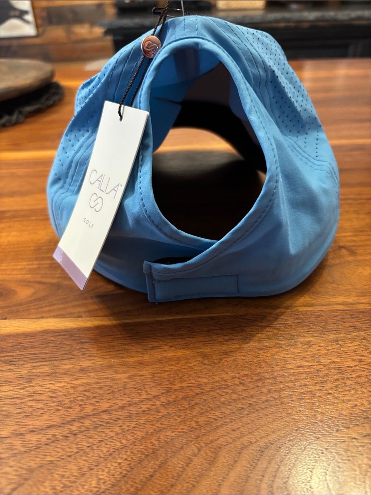 NWT New Calia Golf Tranquil Blue Ponytail Hat Adjustable One Size