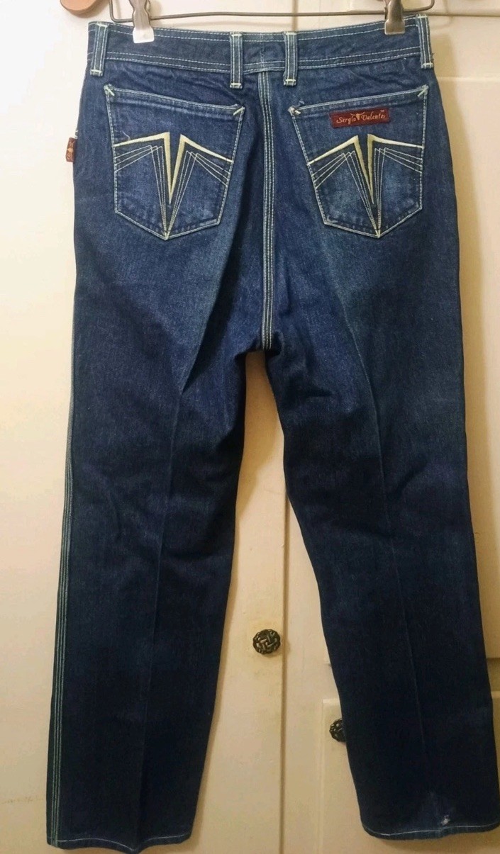Vintage Sz32 (Actual W28 L29) SERGIO VALENTE RARE V POCKET High Waist Rise Jeans